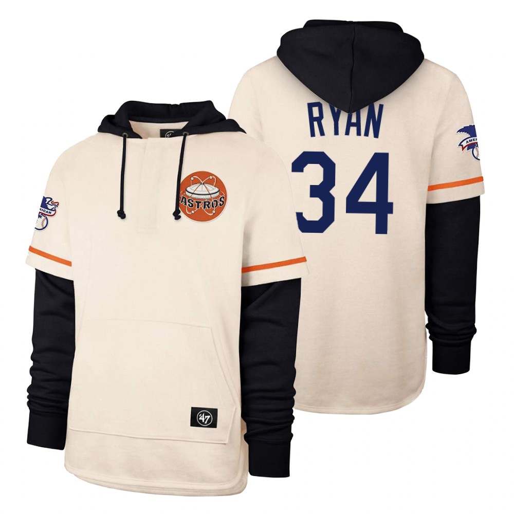 Men Houston Astros #34 Ryan Cream 2021 Pullover Hoodie MLB Jersey